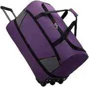 AsrMyjcx Rolling Garment Duffel Bag Multipurpose for Men Women Telescopic Aluminum Handle Lightweight Suit Dress Bag Water Resistant, Purple S