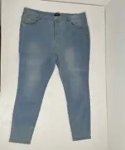 NWT BooHoo MAN Super Skinny Jeans Sz 44 Big And Tall Light Wash Denim Button Fly