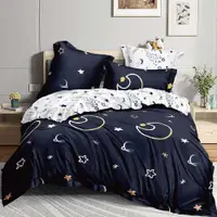 在飛比找PChome24h購物優惠-Artis - 雪紡棉 雙人床包枕套組-月夜星空