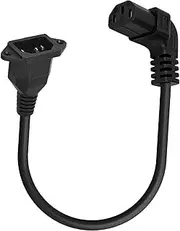 tunghey UP Angle C13 to C14 Panel Mount Power Cable, 90 Degree IEC 320 C13 Female to C14 Male PDU Power Supply Extension Cord for Monitors,Computers,Etc 40CM (UP)