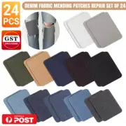 24pcs Assorted Iron On Denim Fabric Mending Patches Repair Kits For Denim Jeans