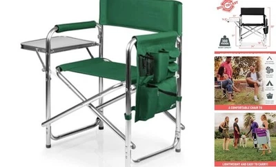 ONIVA - a brand - Sports Chair with Side Table, Beach Chair, Camp Hunter Green