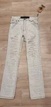 One Teaspoon BNWT- Womens Leopard Print Baggies - Jeans - Size 8/26 - Distressed