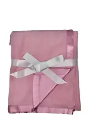 Little Me Baby Soft Pink Plush Blanket Reverse Pink Satin 40”x29”
