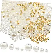 [DOITOOL] 900pcs Beads and Pearls Jewelry Making Kit Gold Spacer Beads Mixed Pearls for Bracelets Necklaces DIY Crafts