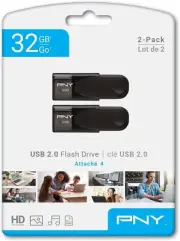 PNY Attaché 32GB USB Flash Drive (2 Pack) Blank Media Drive PNY 2.0
