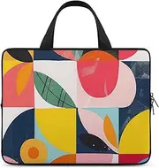 FHPCE Laptop Shoulder Bag Laptop Bag Computer Bag Orange And White Pattern Messenger Bag for Unisex, Orange and White Pattern, 15inch