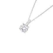 Silver 6.5mm Cz & Cz Bail Solitaire Pendant in Clear