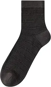 [Yizelli] 3 Pairs Men's Summer Ultra Thin Business Socks Breathable Mesh Modal Mid Crew Socks