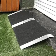 Curb Ramps for Car, Wheelchair Ramp Threshold Ramp, Portable Aluminum Loading Ramps, Non-Skid Doorway Access Slope Pad, 661 Weight Capacity (Size : 40x80cm/15.5x31.5in)