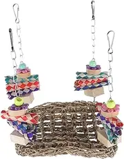 Levemolo Parrot Swing Toy Birdcage Perch Swing for Cockatiel Safe Climbing Stand Hanging Bird Hammock for Pet