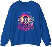 [X.Style] Just A Girl Who Loves Otters and Books. Sea Otter Book Lover ds024 Sweater Royal M
