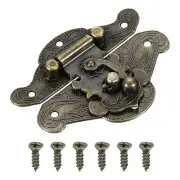 Hasp Clasp Latch Lock, 82 x 65mm Decorative Retro Toggle Latch, Bronze