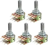 uxcell® WH148 100K Ohm Variable Resistors Dual Rotary Carbon Film Taper Potentiometer 5pcs