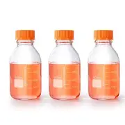 500ml Round Media Storage Bottles with GL45 Screw Cap Borosilicate Glass Maxi...