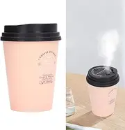 Humidifiers for Bedroom, 300ml Cool Mist Humidifiers, USB Mini Cute Coffee Cup Humidifier, Car Humidifier, Pink Desk Humidifier, Small Humidifier, Low Noise, Auto Shut-Off for Car, Plant, Office(Pink)