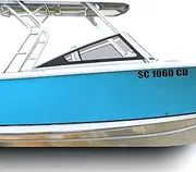 1060 Graphics 3" high Custom Boat Registration Numbers (2 Sets) Text Sticker Decal