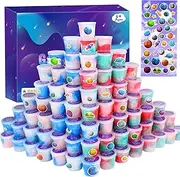 Jajskuwa 70 Pack Galaxy Slime Bulk,with Galaxy Stickers,Goodies Bag Toy,Kids Girls & Boys Party Favors Slime Toys., Rainbow