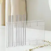 Acrylic Straw Holder Home Cabinet Door Drinking Straws Transparent Container