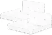 Homoyoyo 2pcs Small Floating Shelf Wall Mount Bracket for Security Cameras Easy Install Self Adhesive Holder for Monitors Speakers and Home Decor