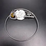 November Birthstone Graduation Charm Bracelet Silver Tone Bangle New in Gift Bag