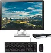 HP 800 G5 Mini Bundle Desktop i5-9500T 6-Core 128GB 8GB RAM + 24" Monitor + Keyboard and Mouse (Renewed)