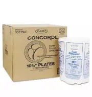 Dart Concorde Foam Plate Compartmented 10 1/4" dia WE 125/Pack 4 Packs/Carton
