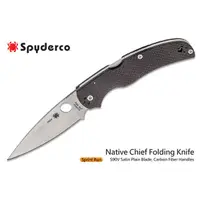 在飛比找PChome商店街優惠-Spyderco NATIVE CHIEF碳纖柄S90V鋼背