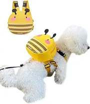 Dog Backpack Harness Pet Cute Cartoon Saddle Bag Self-Carrying Backpack for Puppies Small Dogs