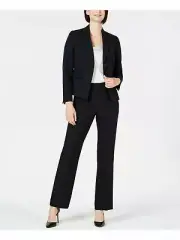 LE SUIT Womens Pinstripe Blazer Jacket,Navy, 14