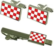 [Select Gifts] Noord-Brabant Flag Cufflinks Tie Clip Matching Box Gift Set