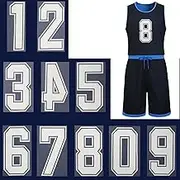 Number Iron on Decals Heat Transfer Vinyl Stickers 8 Inch Number White 0-9 Iron on Patches DIY Design for T-Shirt Jersey Team Uniform Sports Basketball Baseball Craft Clothing Decor
