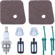 Air Fuel Filter Kit for STIHL FS38 FS55R FS45 FS45C FS46 FS55 HS45 KM55 HL45 MM55 Etc, ADEFOL String Trimmer Accessory Air Filter + Fuel Filter + Fuel Line + Spart Plug + Primer Bulb 9 in 1 Parts