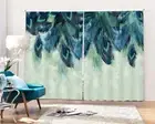 Blue Elf Nice Feather 3D Curtain Blockout Photo Printing Curtains Drape Fabric