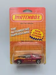 1986 MATCHBOX SUPERFAST MB49 MAROON PEUGEOT QUASAR NEW ON CARD RED