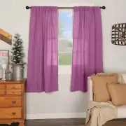 Cotton Window Curtain Solid Panel Light Filtering Bedroom Privacy Curtains Set