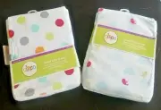 NEW Circo Cotton Fitted Crib Sheet Lot of 2 Dots & Birds 200 Thread Count