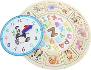 Abaodam Cartoon Clock Minis Clock Monitor Artificial Rings Illuminate Round Mirror Unit Mat Film Animal Clock Portable Clock Base Record Magnified Clock Tins Wood
