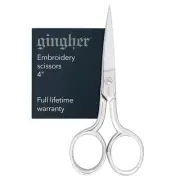 Gingher Embroidery Scissors, 4" Premium Forged Steel Shears, Sharp Knife Edge...