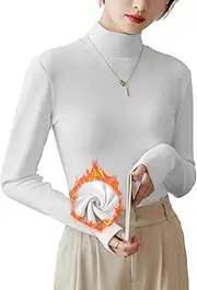 [LIWEGHT] Women's Long Sleeve Turtleneck Shirts 2024 Fall Fashion Winter Thermal Underwear Basic Mockneck Top Clothes for Women