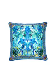 SMALL SQUARE CUSHION AMAZON AZURE