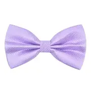 Mens Solid Mini Squares Formal Banded Bow Ties Lilac Plaid