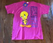 NWT Vtg Looney Tunes Freeze Tee Tweety Bird T-Shirt WHATEVER Single Stitch L USA