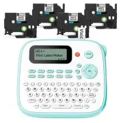 Label Maker, D210S Label Maker Machine with 4 Laminated Tapes, 12mm Labeler L...