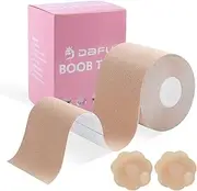 [Aulivra] Boob Tape Boobtape for Breast Lift, Includes Nipple Covers, Body Tape for Push up & Shape, Works Great with Sticky Bra Backless Bra or Strapless Bra, Waterproof Sweat-Proof Bob Tape (7.5CMx5M)
