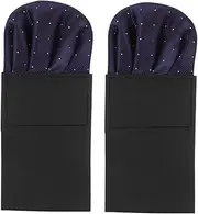 [Baluue] 2pcs Pre Folded Pocket Squares for Men Shaped Decorative Handkerchiefs Card for Weddings Anniversaries and Formal Occasions Durable Polyester with Excellent Workmanship
