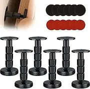 Headboard Stabilizer – Adjustable Bed Frame Anti-Shake Tool for Headboards, Couches, Cabinets, Wall Protector Noise Stopper with Screws & Pads, Metal+EVA Design(Black-6pcs,L/78-105MM)