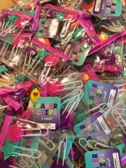 Girls 5+ Decorative Large Paperclip Pouch Lot Of 20 Packs (3 Clips Per Pack) New