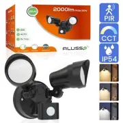 LED Double Twin Security PIR Motion Sensor 25W Garage Flood Light Outdoor 2000lm