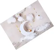 DOITOOL Chic Photo Backdrop Moon Star Design for Boys and Girls Weddings Birthdays Non-Fading Wall Decor Photo Booth